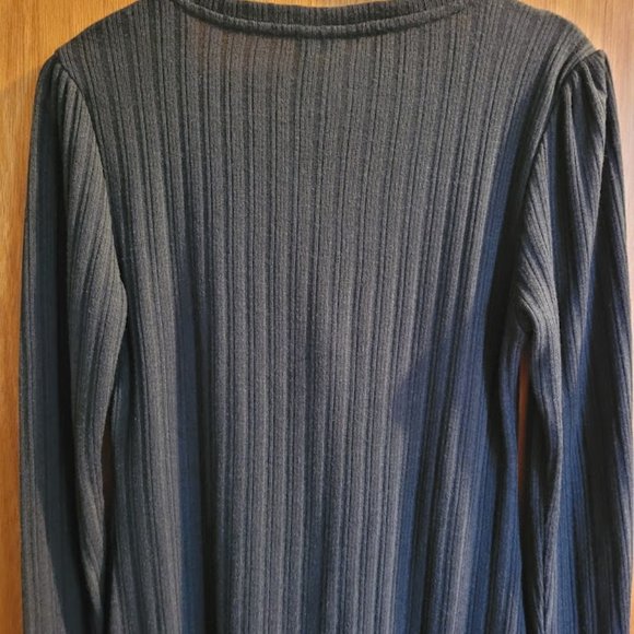 Topshop Black Button Down V Neck Frill Sleeve Dress US 10 - Picture 5 of 8